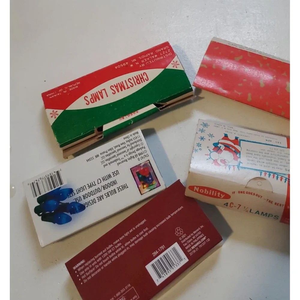 VTG Lot Of‎ C7 C.7 1/2 Christmas Light Bulbs Replacements Multi Color Santa